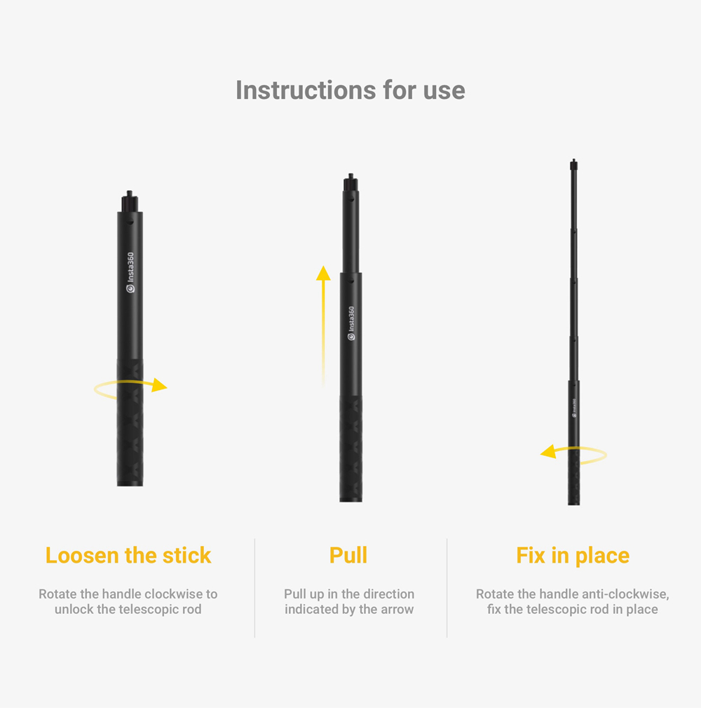 Insta360 One X Panoramic Anti-shake Motion Sports Camera Spare Parts Invisible Selfie Stick