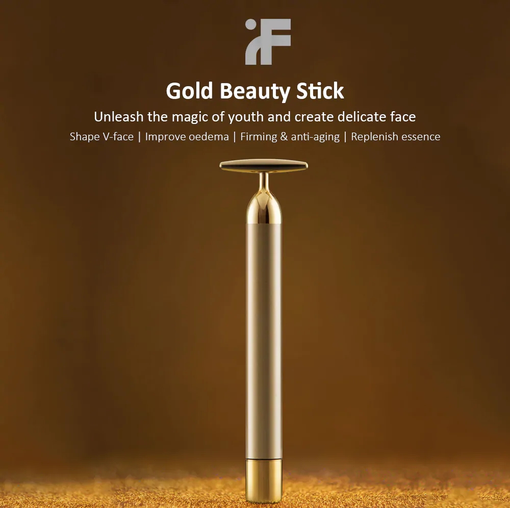 Xiaomi inFace MS3000 Beauty Stick V-Shape Face Massager Facial Massage Roller - Gold