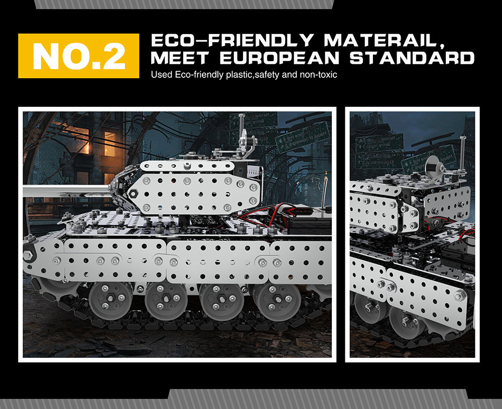 Mofun SW-006 952PCS DIY Assembling Metal Building Blocks RC Mechanical Tank