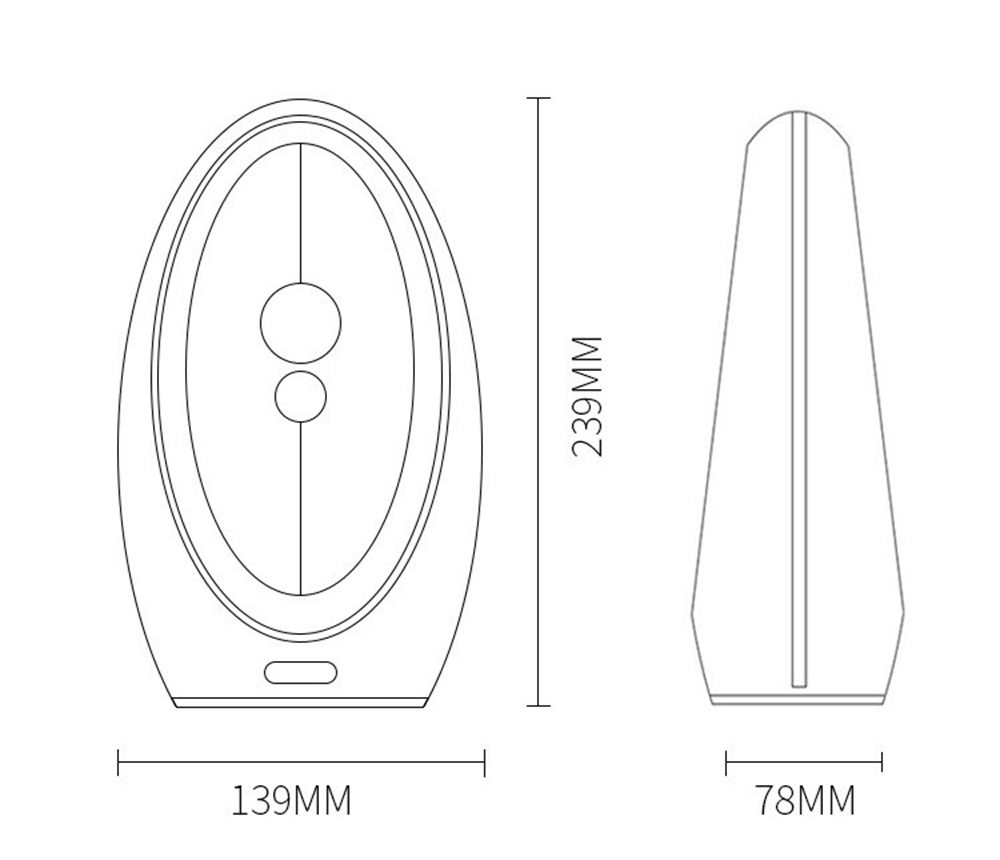 Creative LED Night Light 4 Different Color Bedside Lamp - Black