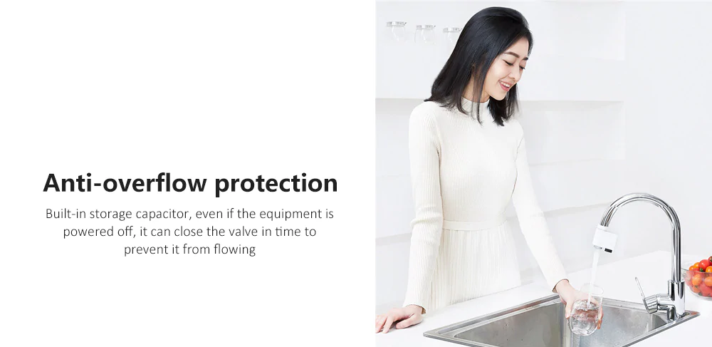 Xiaomi Infrared Induction Water Saving Device Automatic Faucet Adapter for Kitchen Bathroom - White