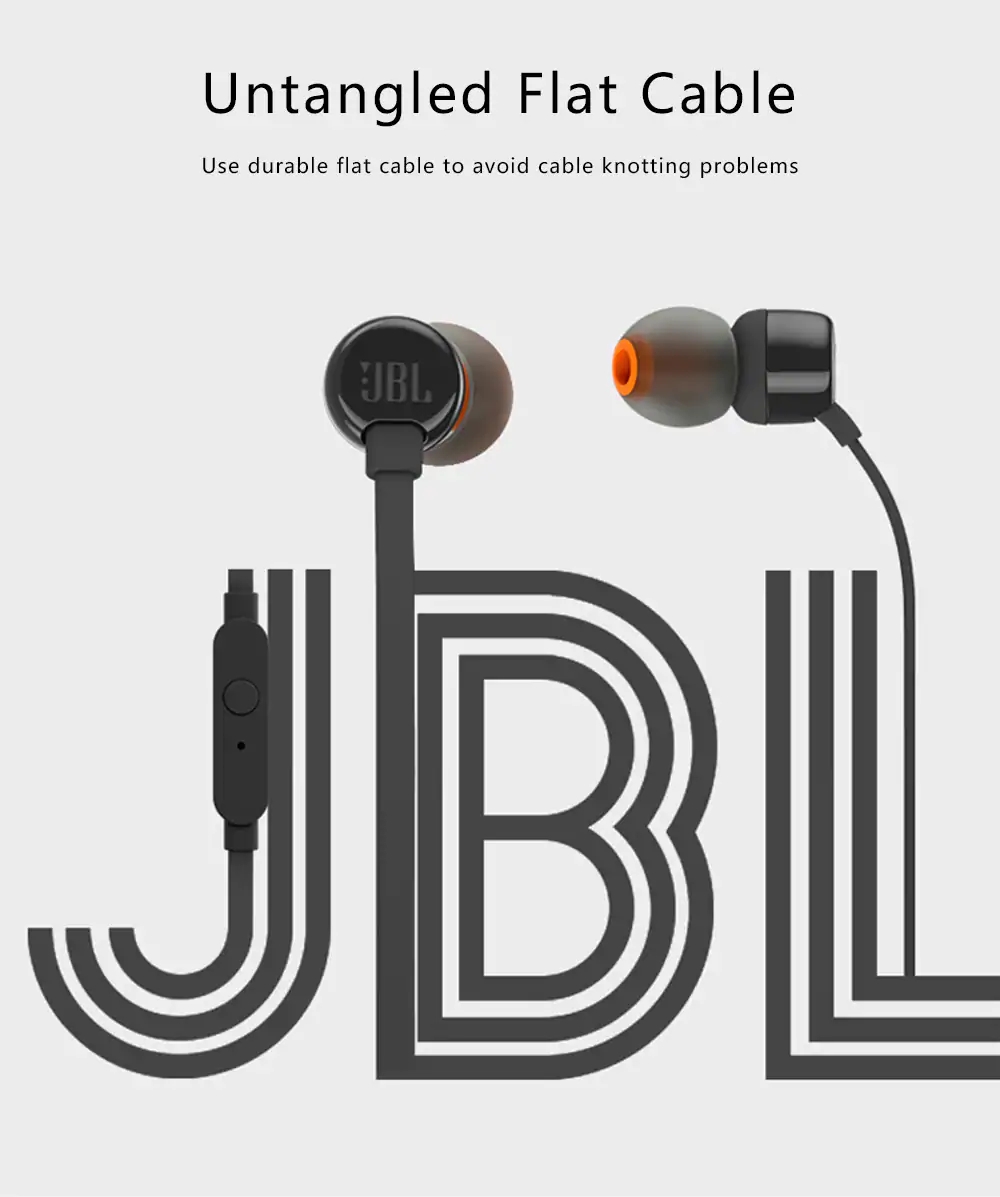 JBL T110 In-Ear Wired Earphones HiFi Bass - Blue