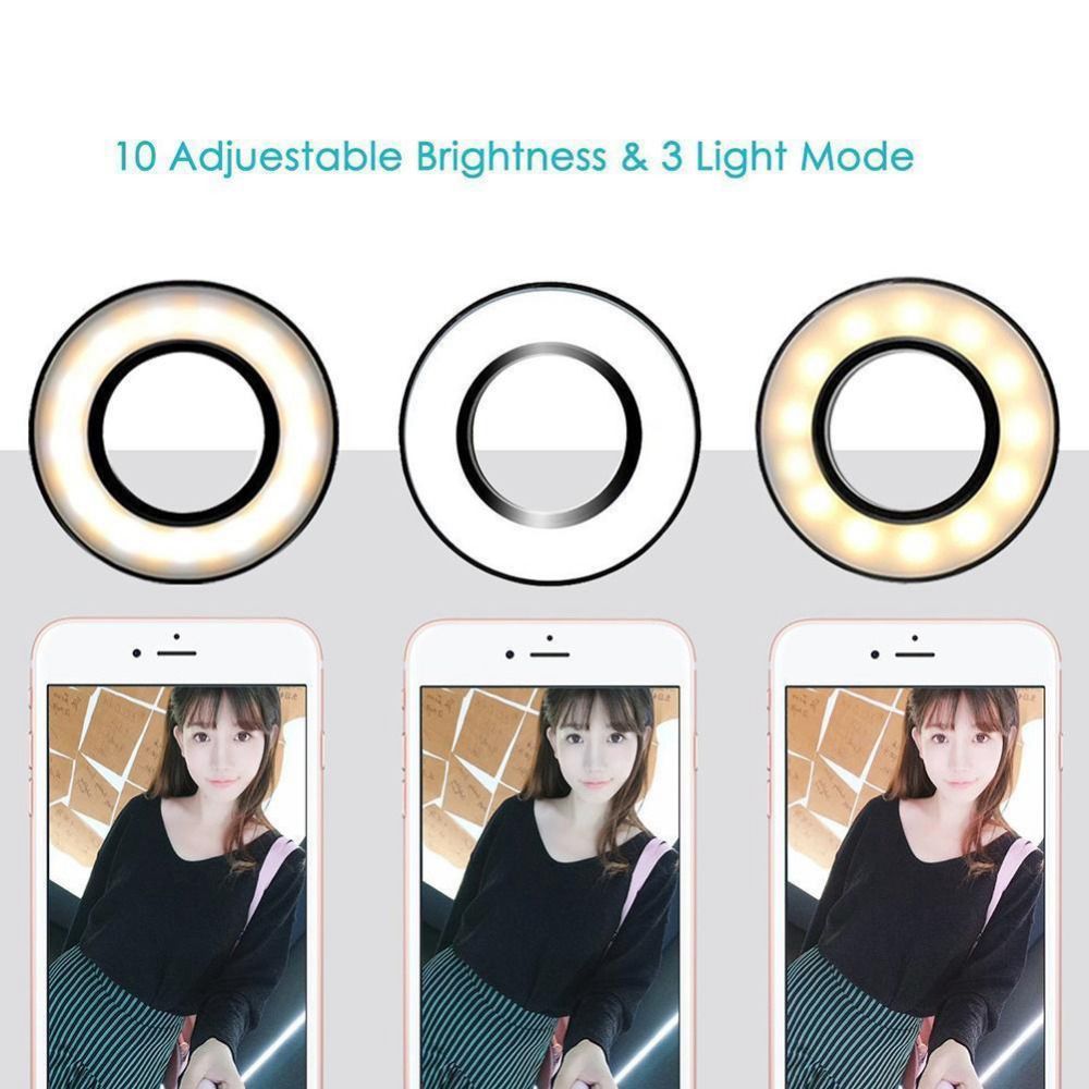 Dimmable LED Mobile Phone Live Fill Light Anchor Ring Fill Light Ring Live Broadcast Bracket - Black