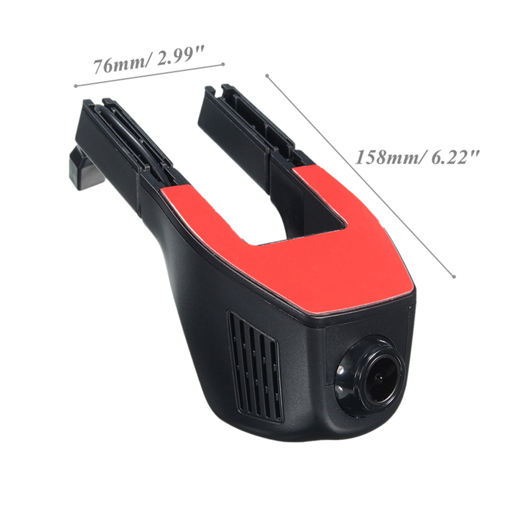 K8123 Hidden Car DVR Dash Cam 170 Degrees Wide Angle 1080P Lens WiFi APP Control Video Recorder - Black