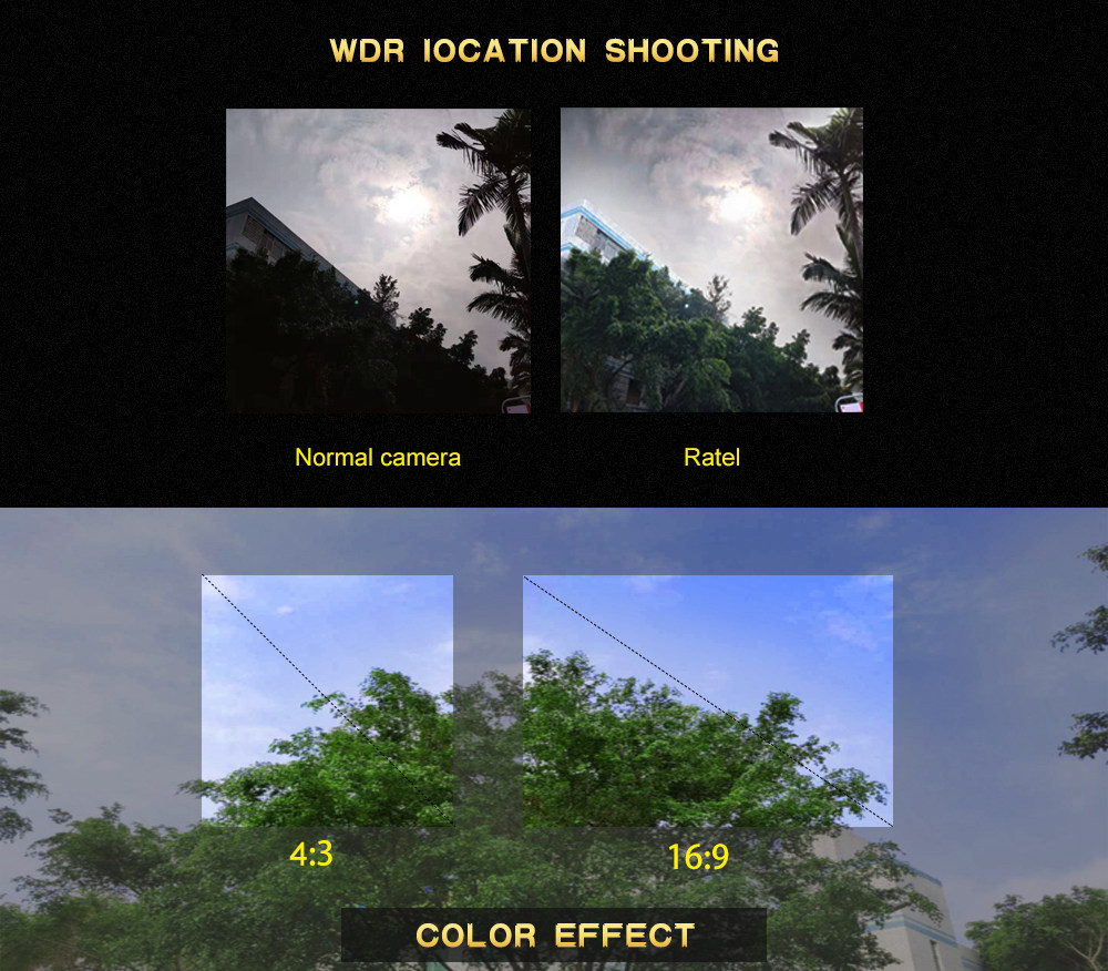 Caddx Ratel Starlight HDR OSD 1/1.8" 1.66mm Lens 1200TVL FPV Camera For Racing Drone - Yellow