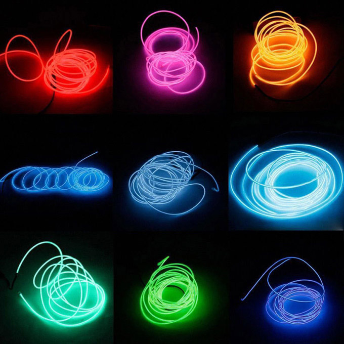 5M 10 Colors LED Flexible 2.3MM EL Wire Rope Light Strip Tube Lamp With Controller - Orange