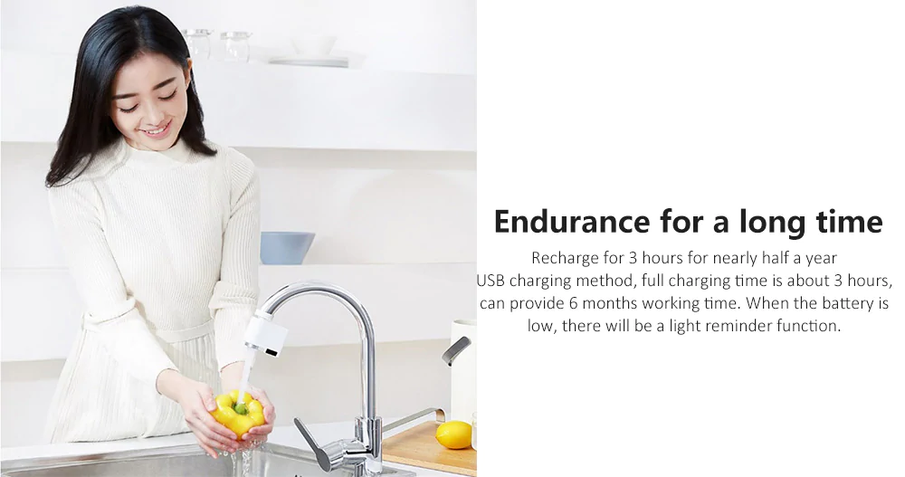 Xiaomi Infrared Induction Water Saving Device Automatic Faucet Adapter for Kitchen Bathroom - White