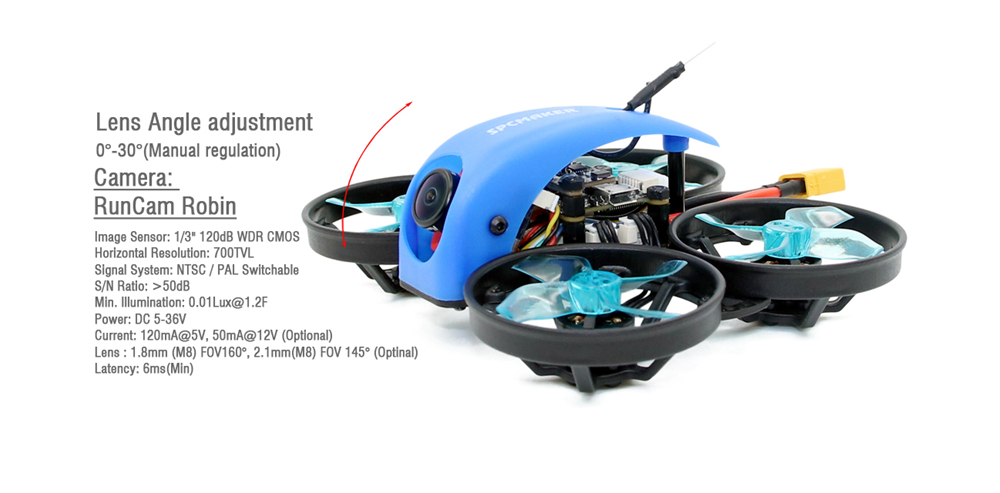 SPCMAKER MINI Whale HD 78mm 2-3S Brushless Whoop Racing Drone BNF - Frsky Receiver