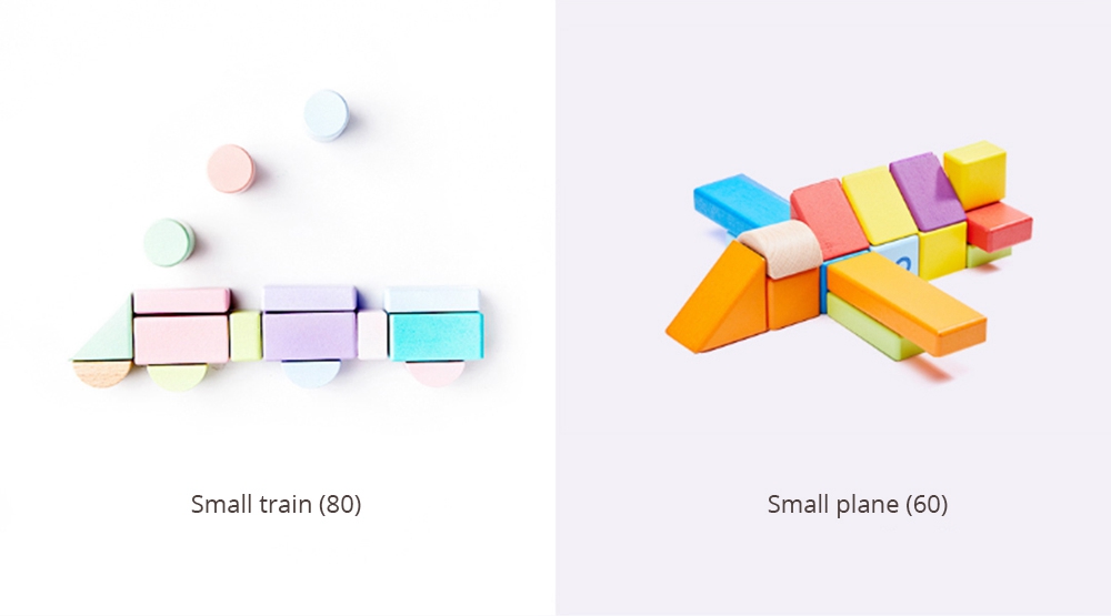 Xiaomi Beva 60PCS Building Blocks Wooden Puzzle Toy - Colorful