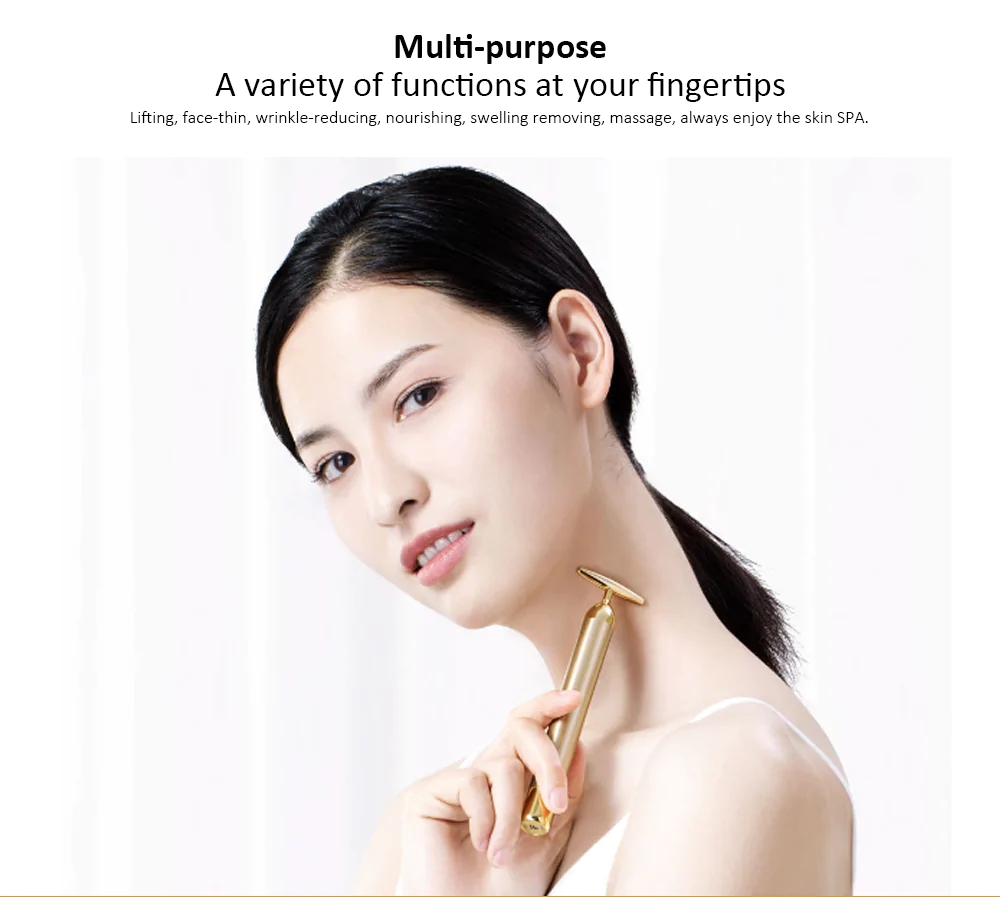 Xiaomi inFace MS3000 Beauty Stick V-Shape Face Massager Facial Massage Roller - Gold