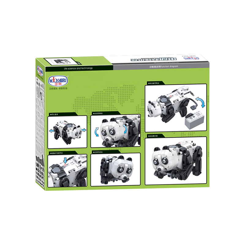 Mofun 7108 427PCS DIY Electric Panda Building Blocks RC Smart Robot With Automatic Obstacle Avoidance