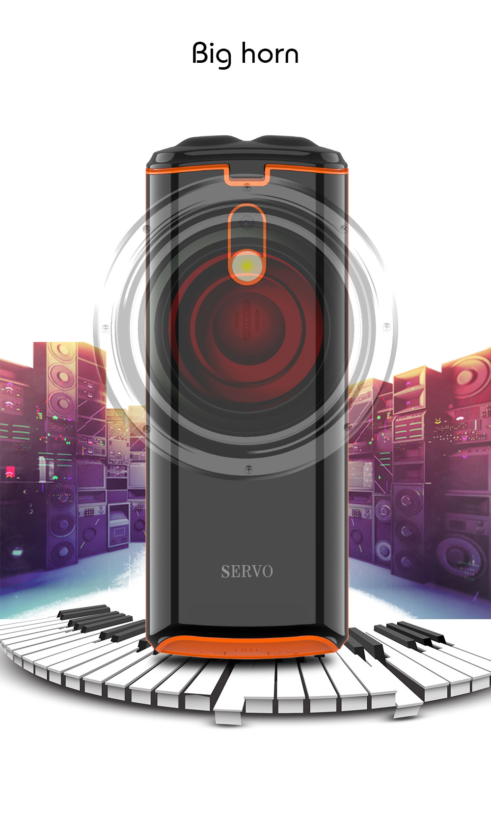 SERVO R25 2.8' Mobile Phone Dual SIM Card with Bluetooth 5.0 TWS Wireless Earphones 6000mAh - Black