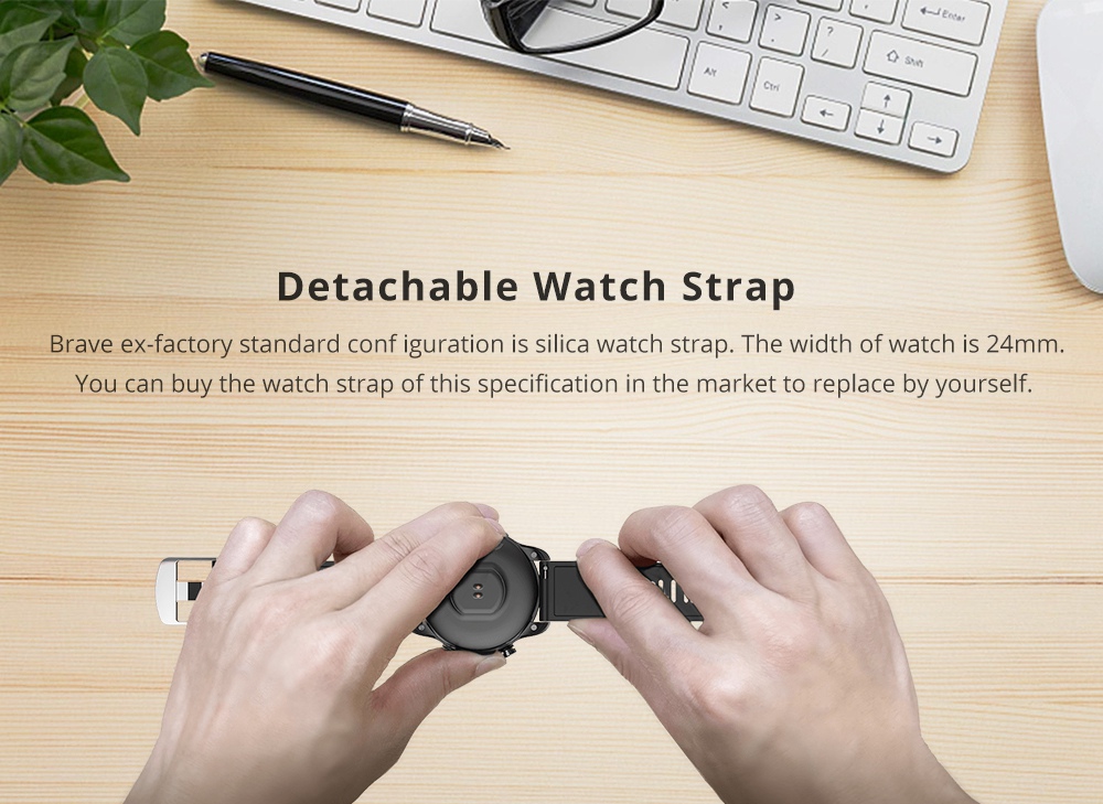 KOSPET Brave 4G Smartwatch Phone Android 6.0 MTK6737 Quad Core 2G RAM 16G ROM 1.3 Inch Touch Screen IP68 Heart Rate Monitor - Black