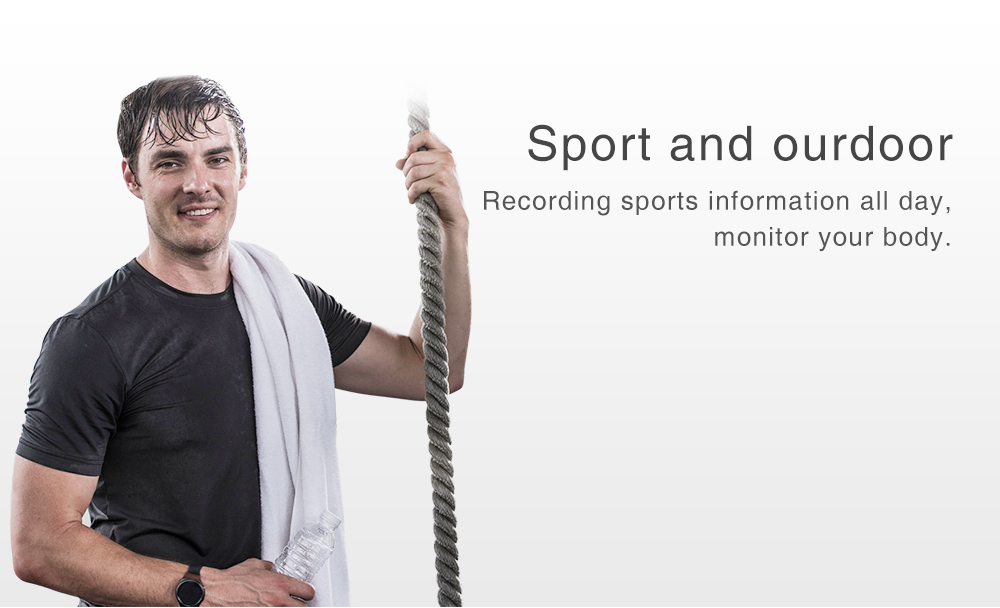 Makibes T4 Smart Watch 1.3 Inch TFT Screen IP67 Heart Rate Blood Pressure Oxygen Sleep Monitor Multi Sports Modes - Gray