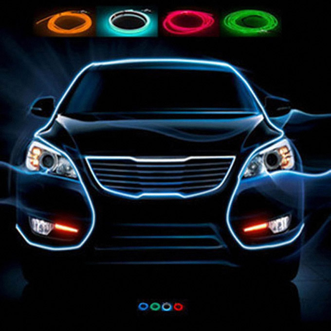 5M 10 Colors LED Flexible 2.3MM EL Wire Rope Light Strip Tube Lamp With Controller - Orange