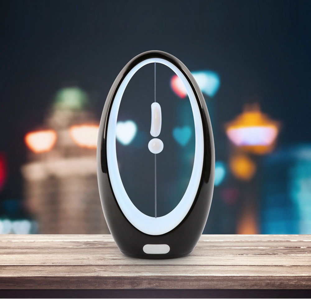 Creative LED Night Light 4 Different Color Bedside Lamp - Black