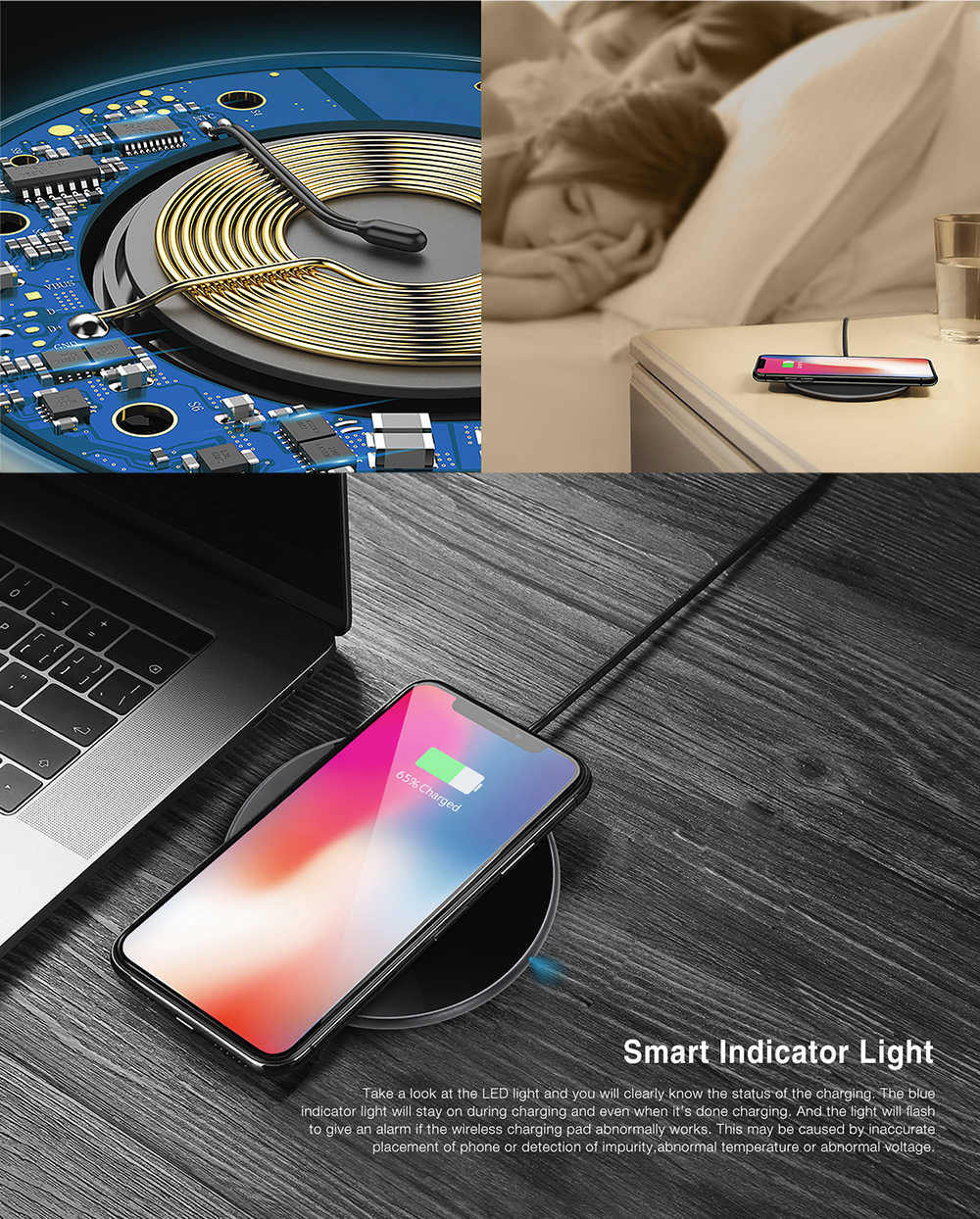 Ulefone UF002 Wireless Charger 10W 5V/9V 2A Output For Ulefone Fast Charger - Black