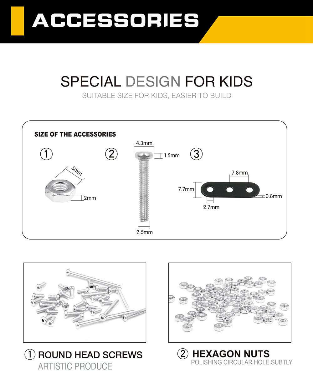 Mofun SW-006 952PCS DIY Assembling Metal Building Blocks RC Mechanical Tank