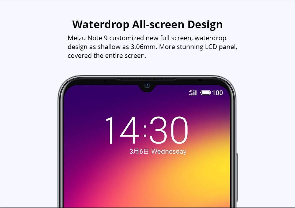 Meizu Note 9 6.2 Inch 4G LTE Smartphone Snapdragon 675 4GB 64GB 48.0MP+5.0MP Dual Rear Cameras Android 9.0 Type-C Touch ID - Black