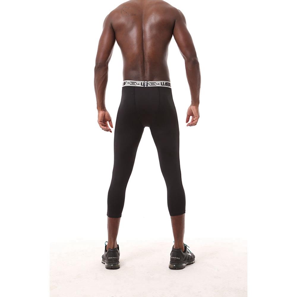 X9 Men Fitness Pants Training Elastic Sports Capri Trousers Size M - Black