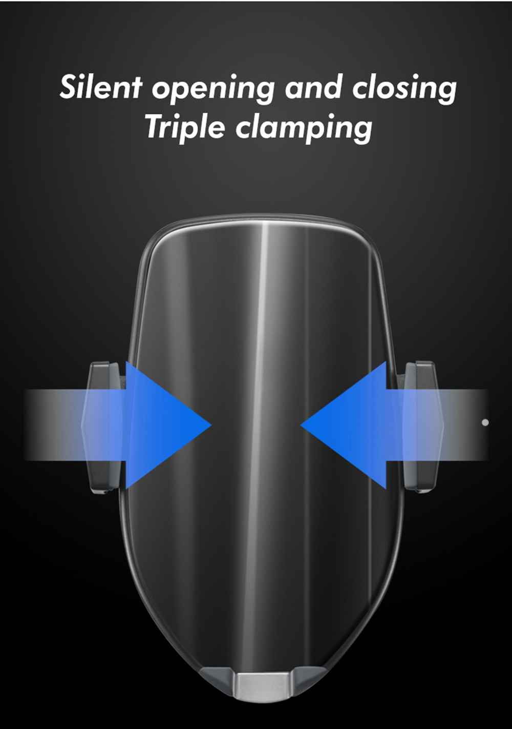 Smart Wireless Car Charger Holder QC3.0 Fast Charging Air Outlet Mount - Black