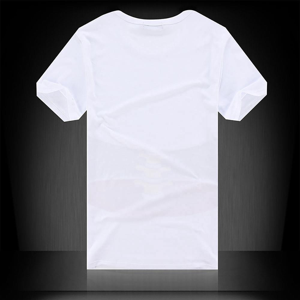 YJ01 Men 3D Printed Short Sleeve T-shirt Size M White