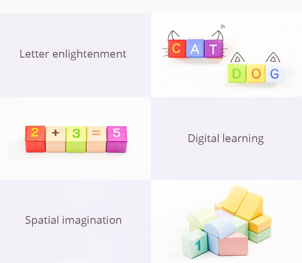 Xiaomi Beva 60PCS Building Blocks Wooden Puzzle Toy - Colorful