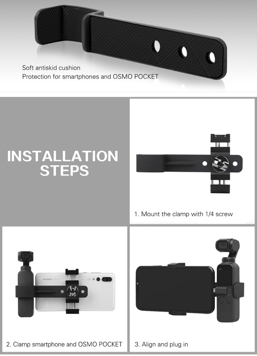 Sunnylife Expansion Accessories Metal Fixture Tripod Extension Rod Set For DJI OSMO Pocket Gimbal