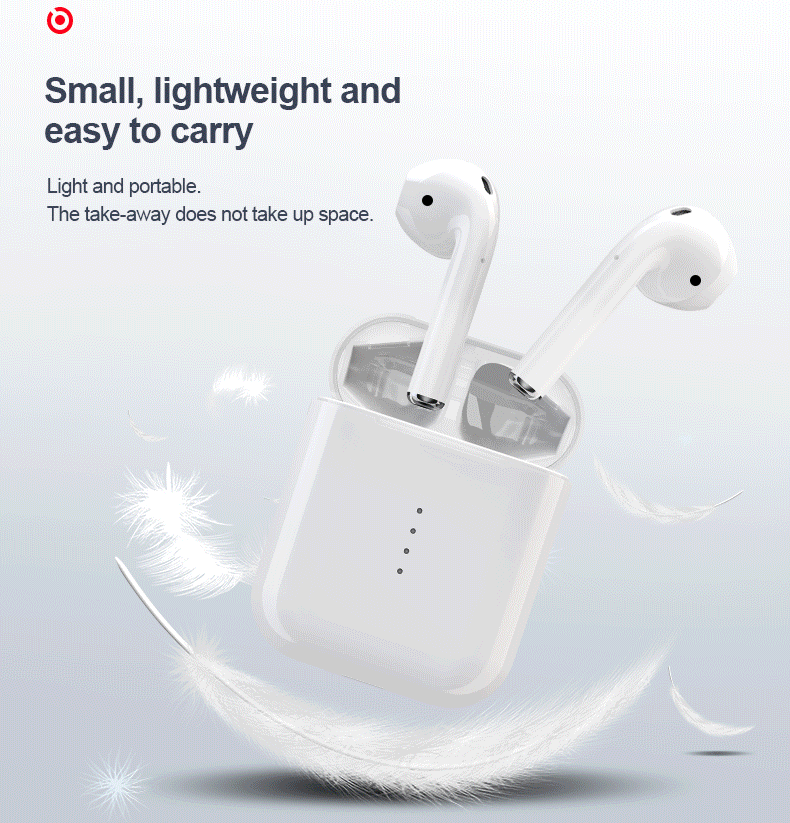 i10 TWS Bluetooth 5.0 Earbuds Tap Control Automatically Pairing Stereo Sound - White