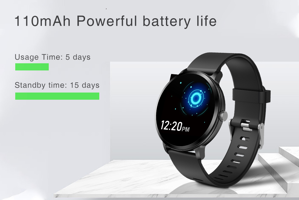 Makibes T4 Smart Watch 1.3 Inch TFT Screen IP67 Heart Rate Blood Pressure Oxygen Sleep Monitor Multi Sports Modes - Pink