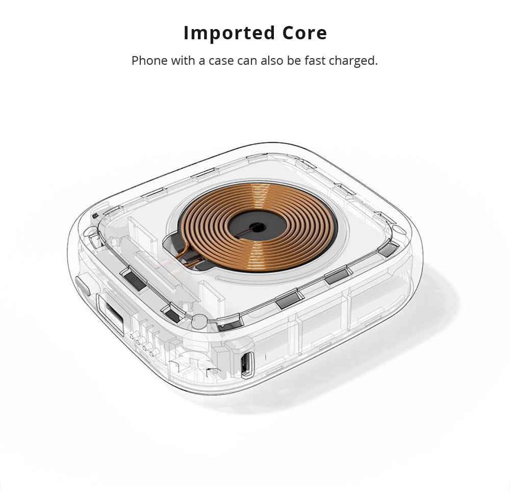 Xiaomi SOLOVE W510000mAh Wireless Power Bank Support Wireless Fast Charging - Black