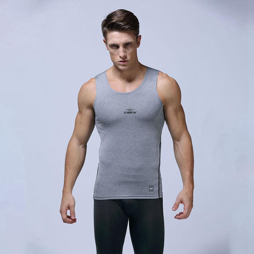 AK01 Men Sports Running Sleeveless Tops Size L Grey