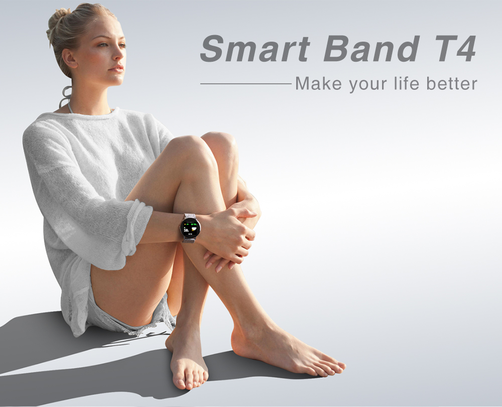 Makibes T4 Smart Watch 1.3 Inch TFT Screen IP67 Heart Rate Blood Pressure Oxygen Sleep Monitor Multi Sports Modes - Pink