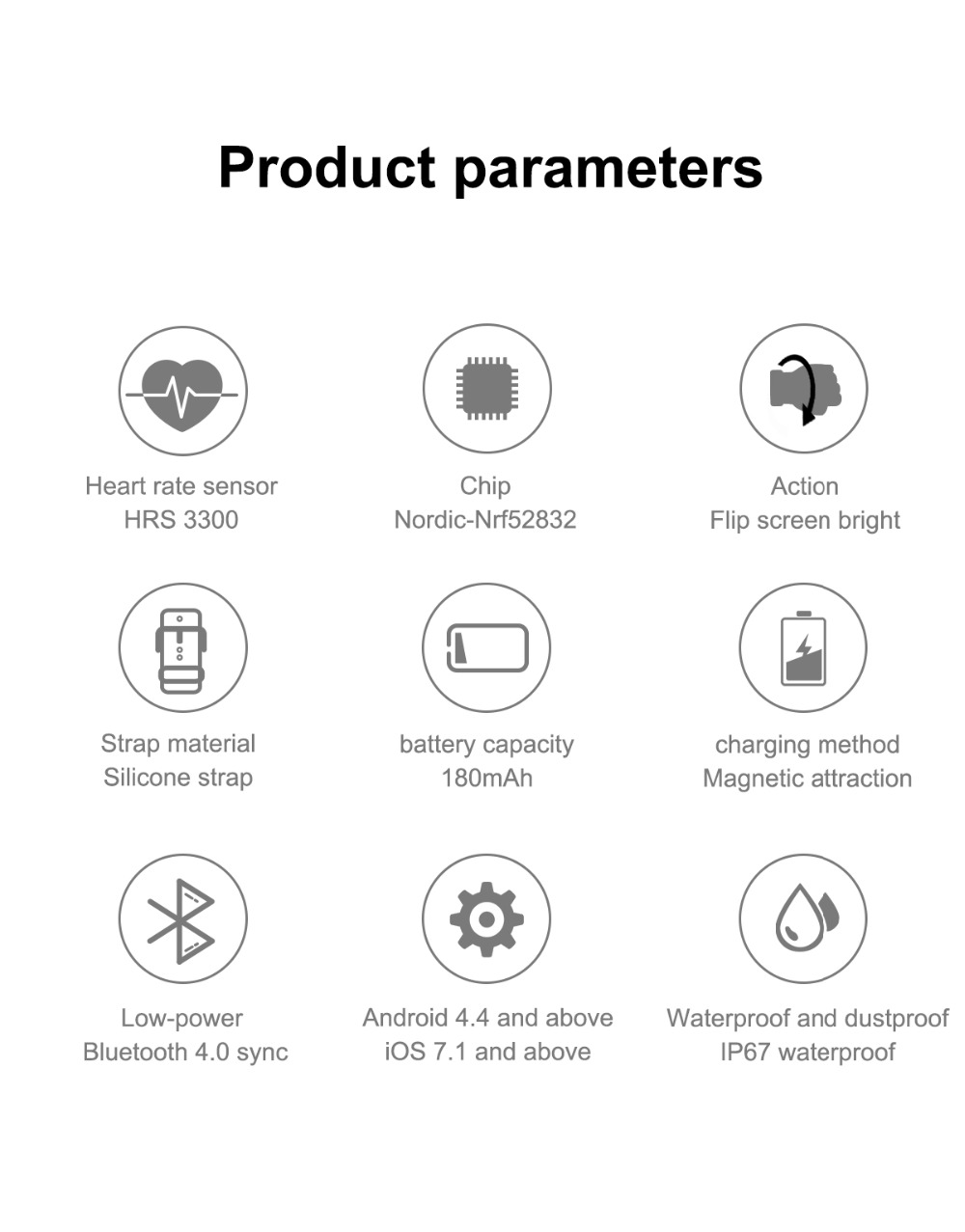 Makibes T2 Smart Watch 1.3 Inch IPS Screen Heart Rate Blood Pressure Monitor IP67 Multi Sports Modes - Red