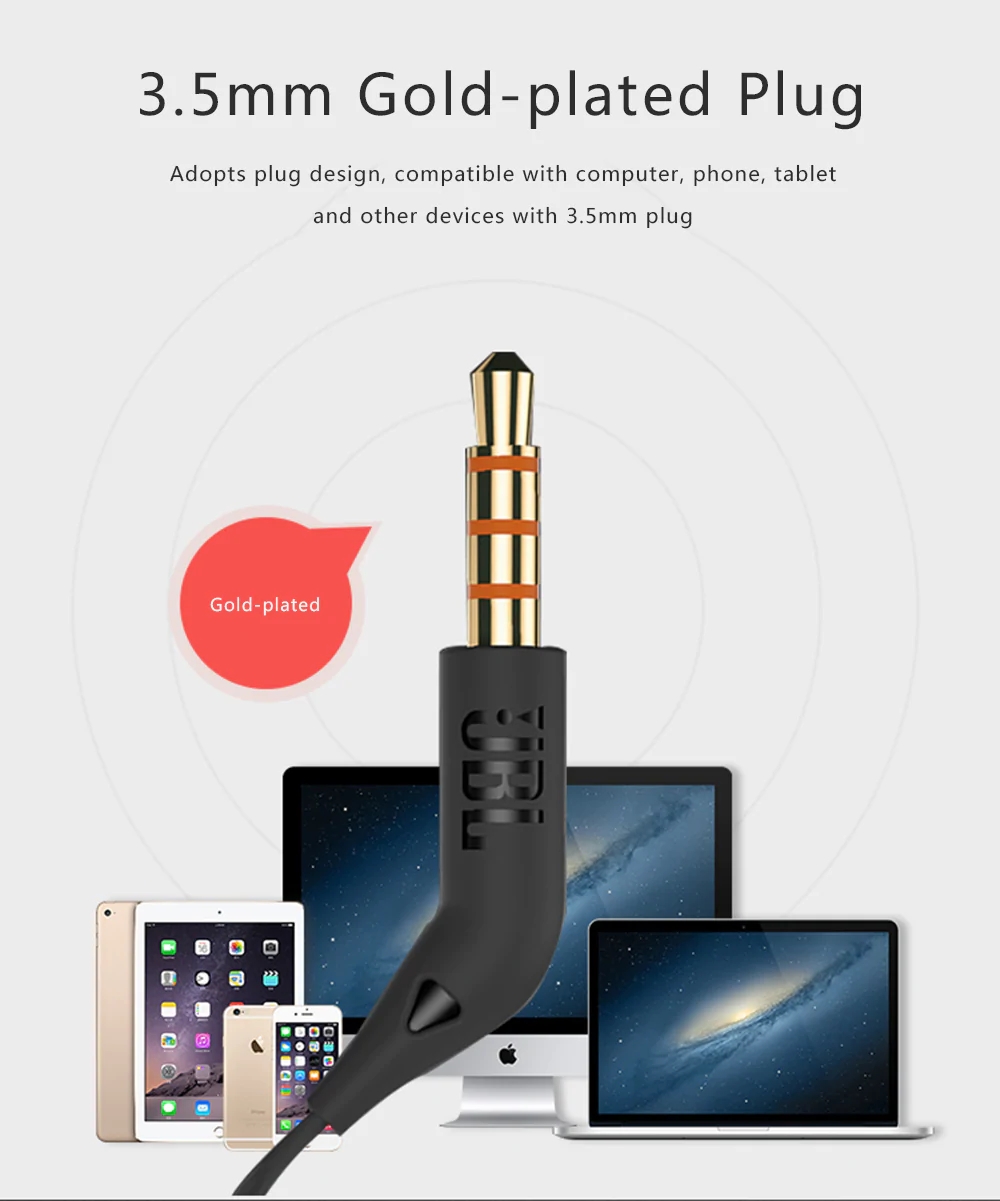 JBL T110 In-Ear Wired Earphones HiFi Bass - Blue