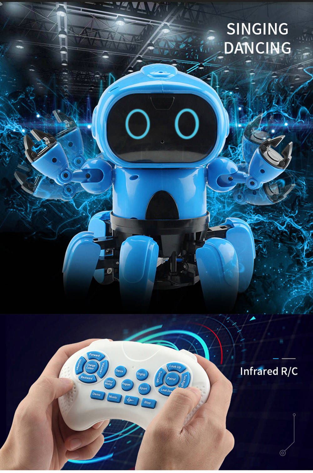 Mofun 991 6-Legged Intelligent Programming RC Robot Gesture Sensing Infrared Obstacle Avoidance