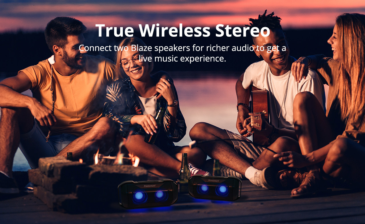 Tronsmart Element Blaze Bluetooth Speaker IPX6 Water-Resistant Superior Bass LED Lights