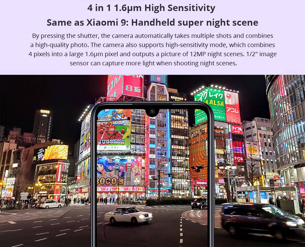 Xiaomi Redmi Note 7 Pro 6.3 Inch 4G LTE Smartphone Snapdragon 675 6GB 128GB 48.0MP+5.0MP Dual AI Cameras MIUI 10 Quick Charge Touch ID IR Remote Control - Black