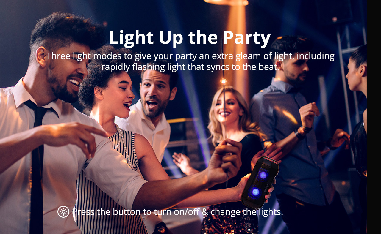 Tronsmart Element Blaze Bluetooth Speaker IPX6 Water-Resistant Superior Bass LED Lights