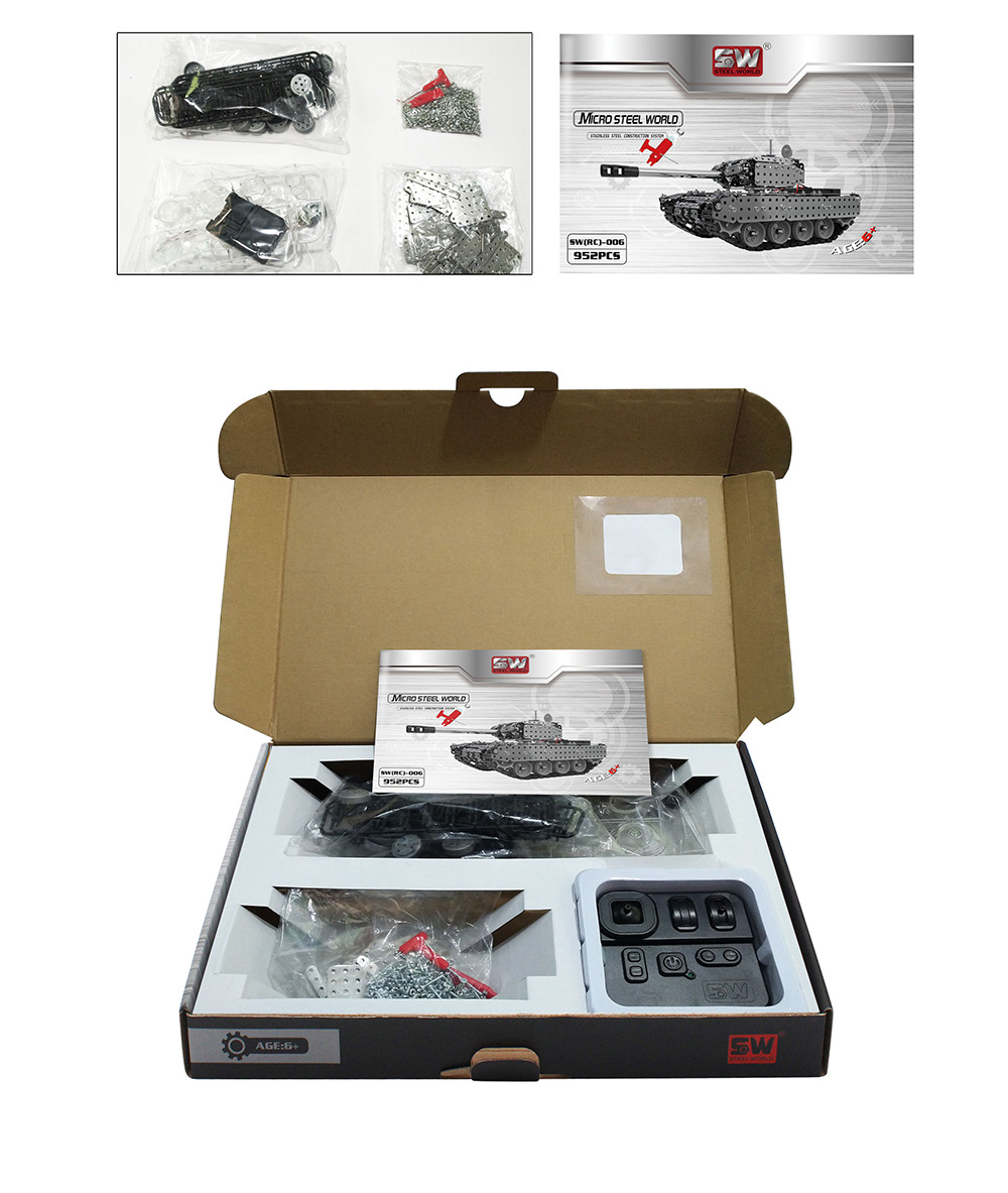 Mofun SW-006 952PCS DIY Assembling Metal Building Blocks RC Mechanical Tank