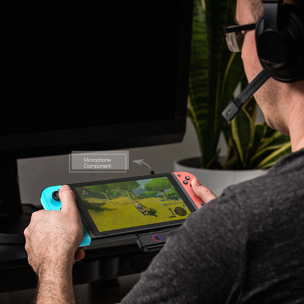 GameSir R3 Bluetooth Audio Adapter Built-in Smart USB PD Support In-game Voice Chat for Nintendo Switch - Black