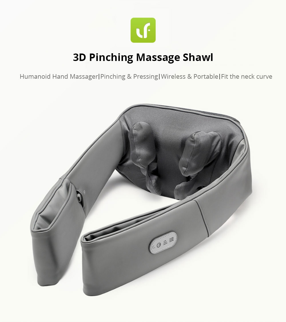 Xiaomi LERAVAN 3D Kneading Neck Shoulder Massager Customized Intensity PTC Heating Fast Charging Pinching Massage Shawl - Grey