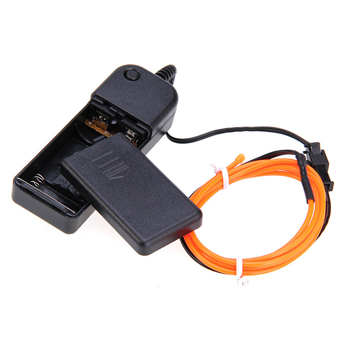 5M 10 Colors LED Flexible 2.3MM EL Wire Rope Light Strip Tube Lamp With Controller - Orange