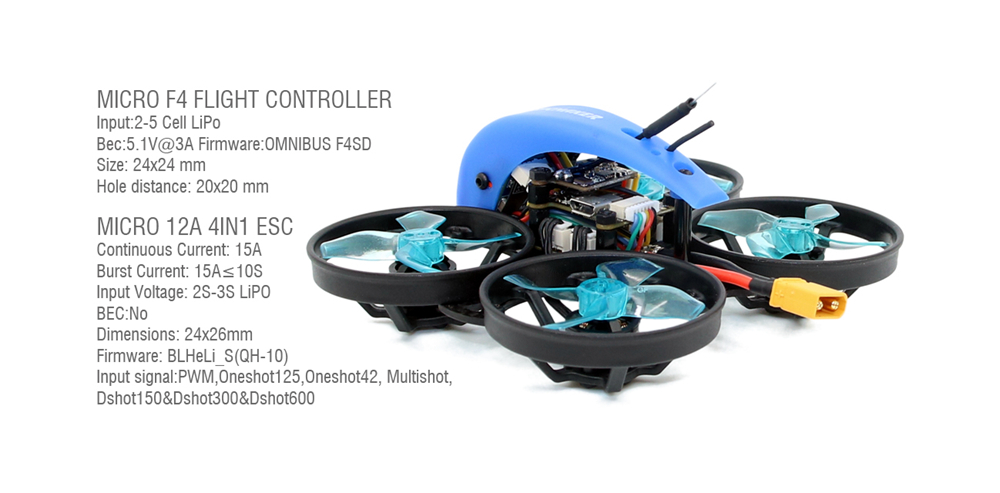 SPCMAKER MINI Whale HD 78mm 2-3S Brushless Whoop Racing Drone BNF - Frsky Receiver