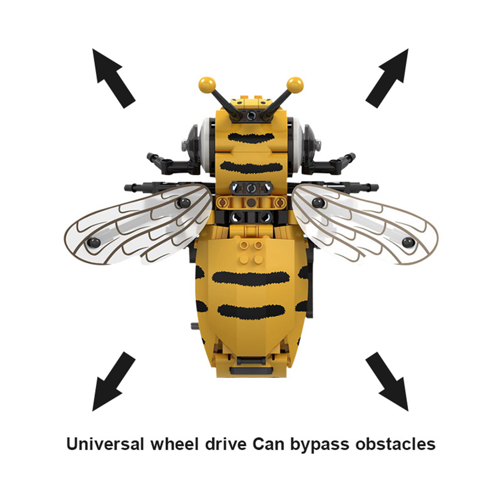 Mofun 7110 285PCS DIY Electric Bee Assembling Building Blocks RC Smart Robot With Automatic Obstacle Avoidance