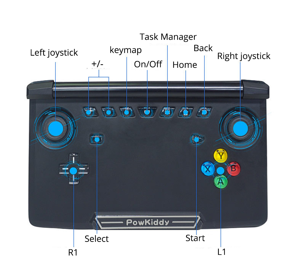 POWKIDDY X18 Handheld Game Console MTK8163 Quad Core 5.5-inch 1280*720 Android 7.0 2GB RAM 16GB  ROM - Black