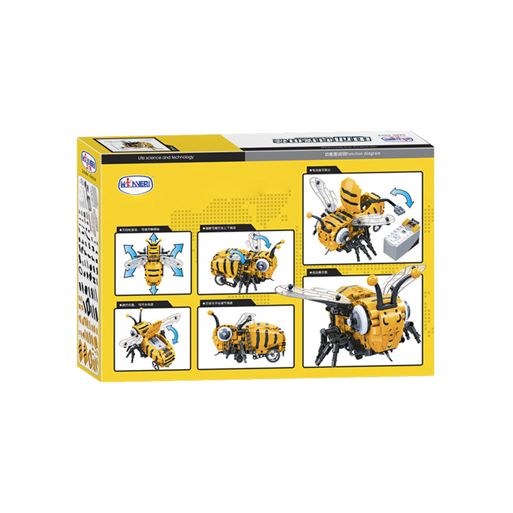 Mofun 7110 285PCS DIY Electric Bee Assembling Building Blocks RC Smart Robot With Automatic Obstacle Avoidance