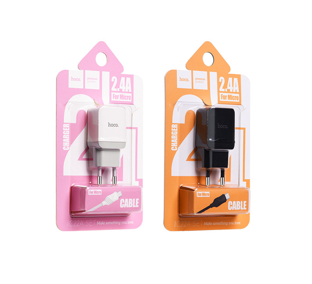 C22A Micro-USB Cable Charging Data Cable with Plug - Black