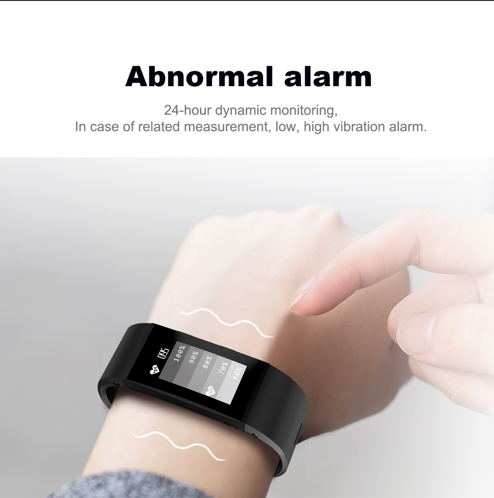 Makibes GT11 Smart Bracelet 0.96 Inch OLED Screen IP67 Built-in GPS Heart Rate Monitor Multi-sport Mode - Black