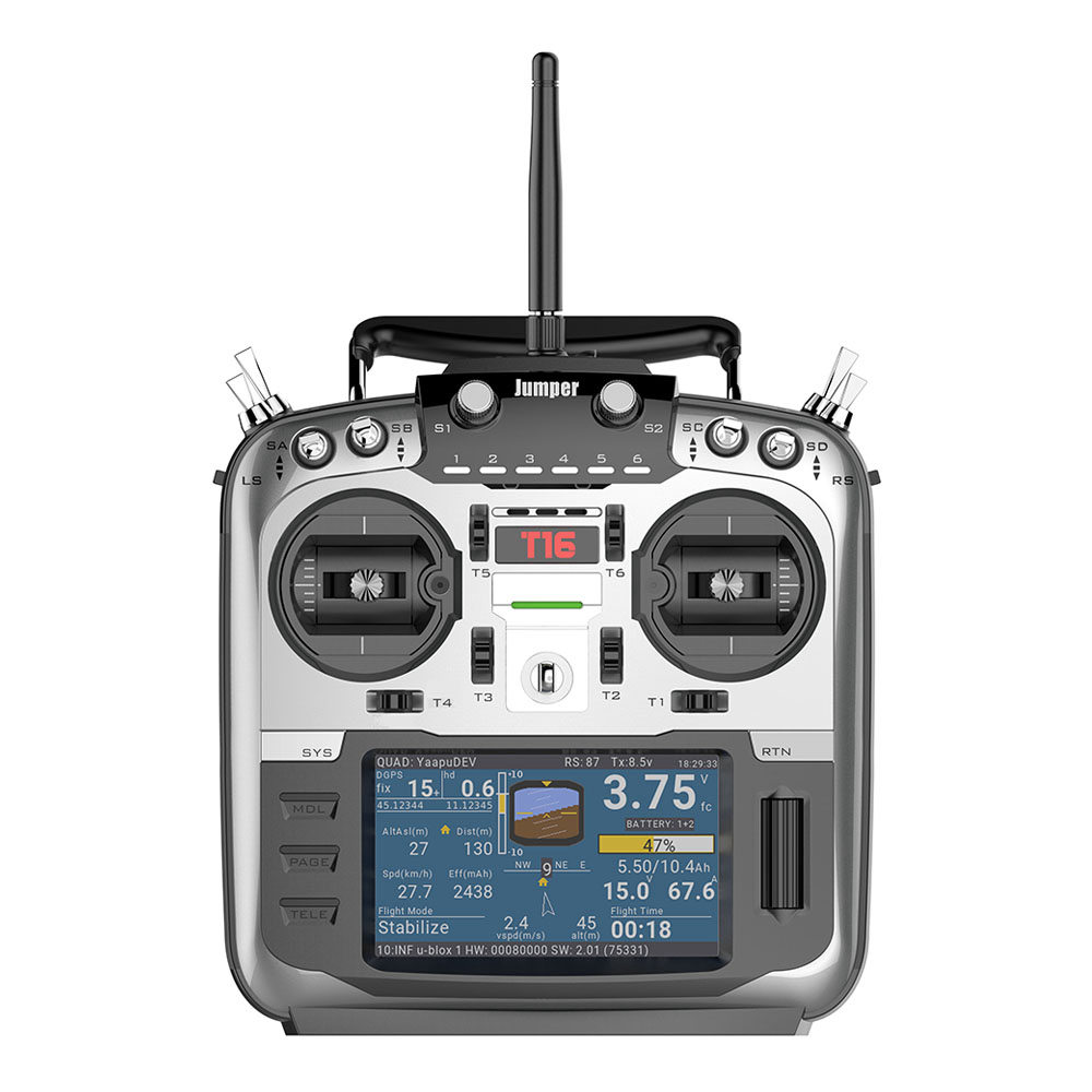 Jumper T16 2.4G 16CH 4.3Inch Color Display Multi-protocol Open Source Transmitter Compatible OpenTX Firmware - Mode 2